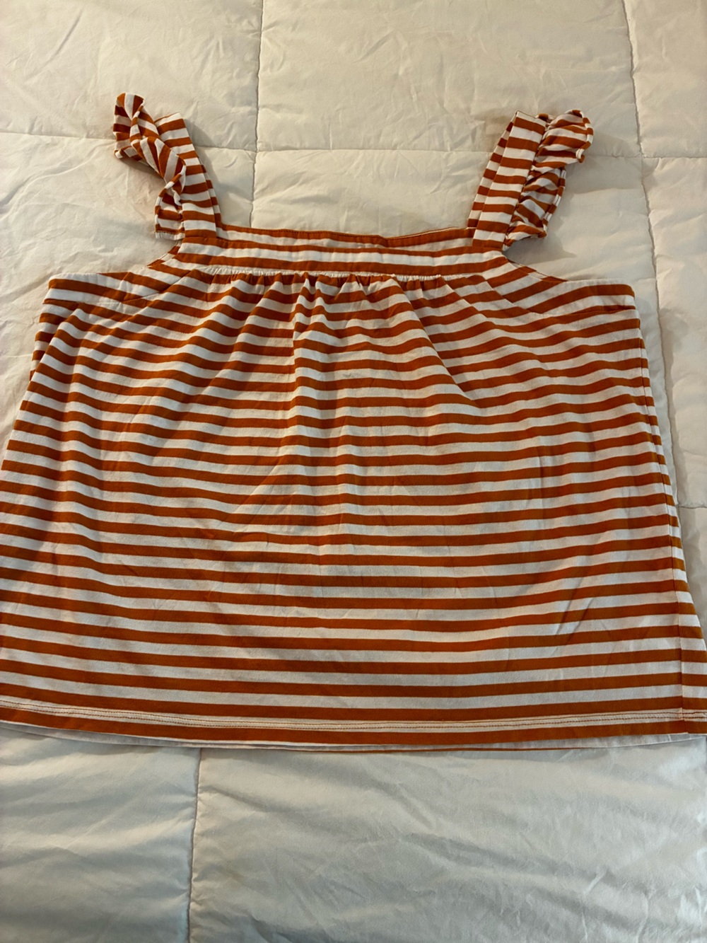 Michael Kors Orange and White Striped Tank